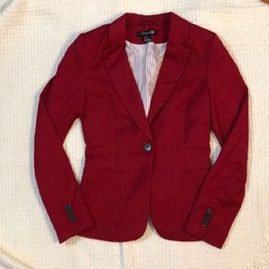 Red fitted blazer single button